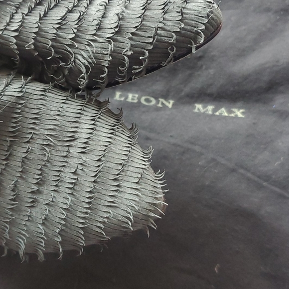 Leon Max Black Leather Booties Shoes - Picture 4 of 8